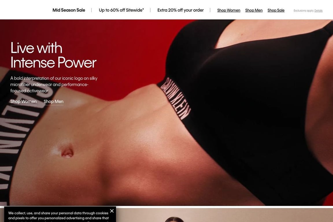 Calvin Klein homepage