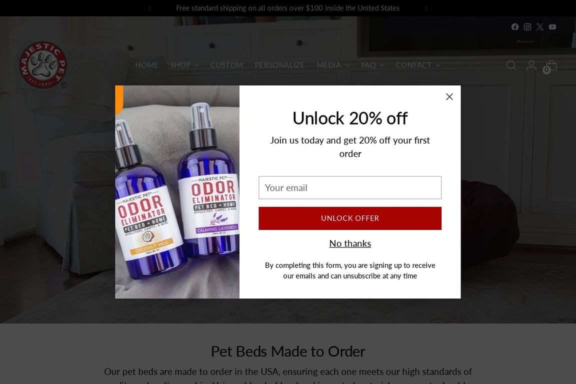 Majestic Pet Products homepage