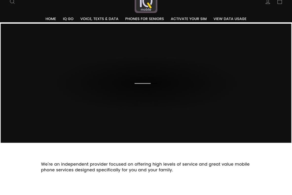 IQ Mobile homepage