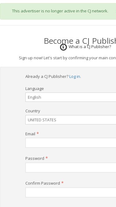 Gourmesso affiliate program signup page
