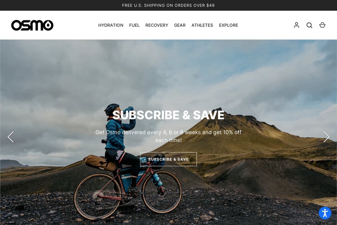 Osmo Nutrition homepage