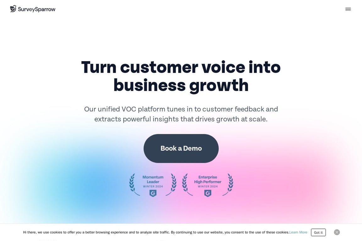 Survey Sparrow homepage