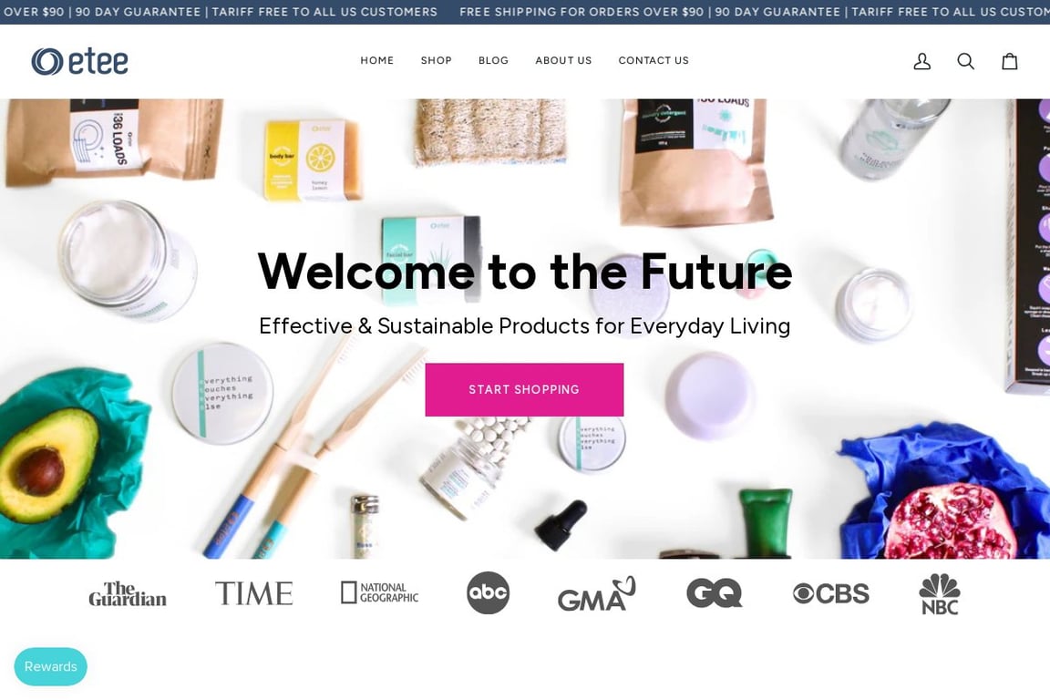 Etee homepage