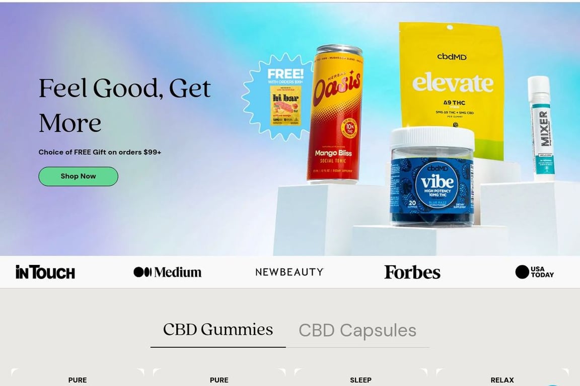 CbdMD Preferred homepage