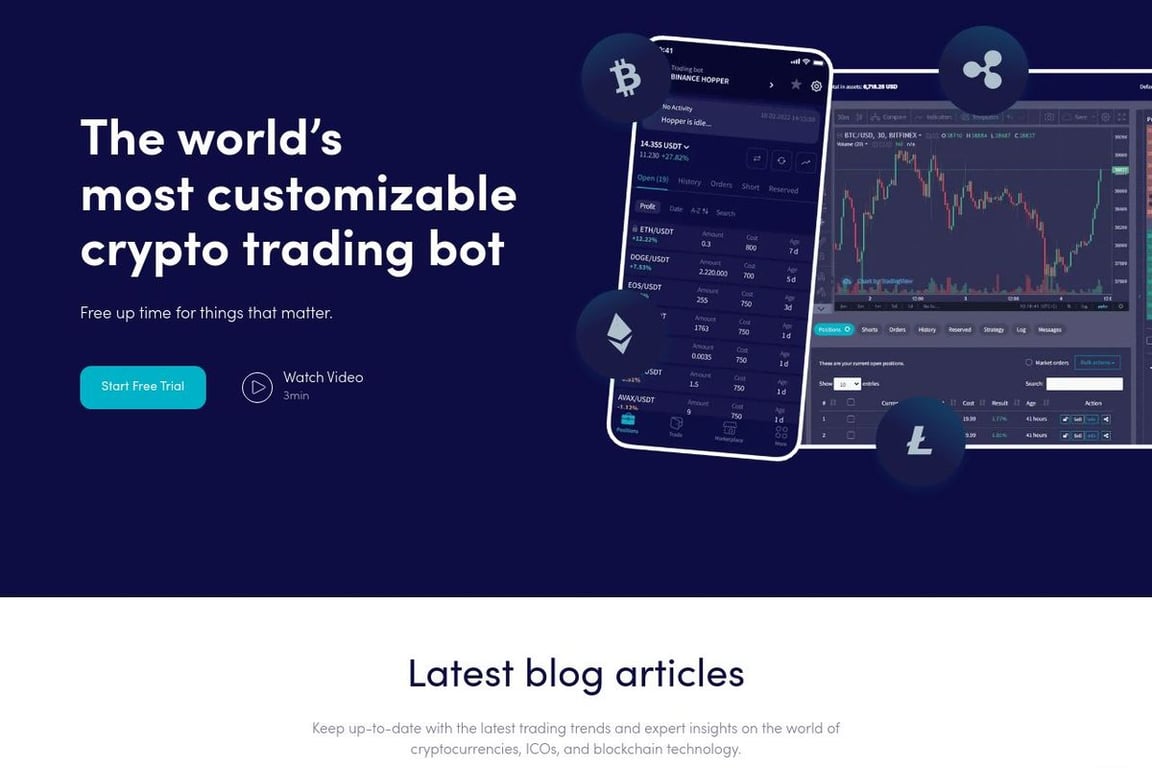 Cryptohopper homepage