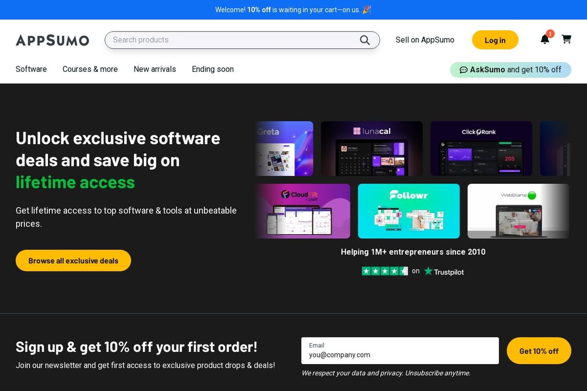 AppSumo homepage