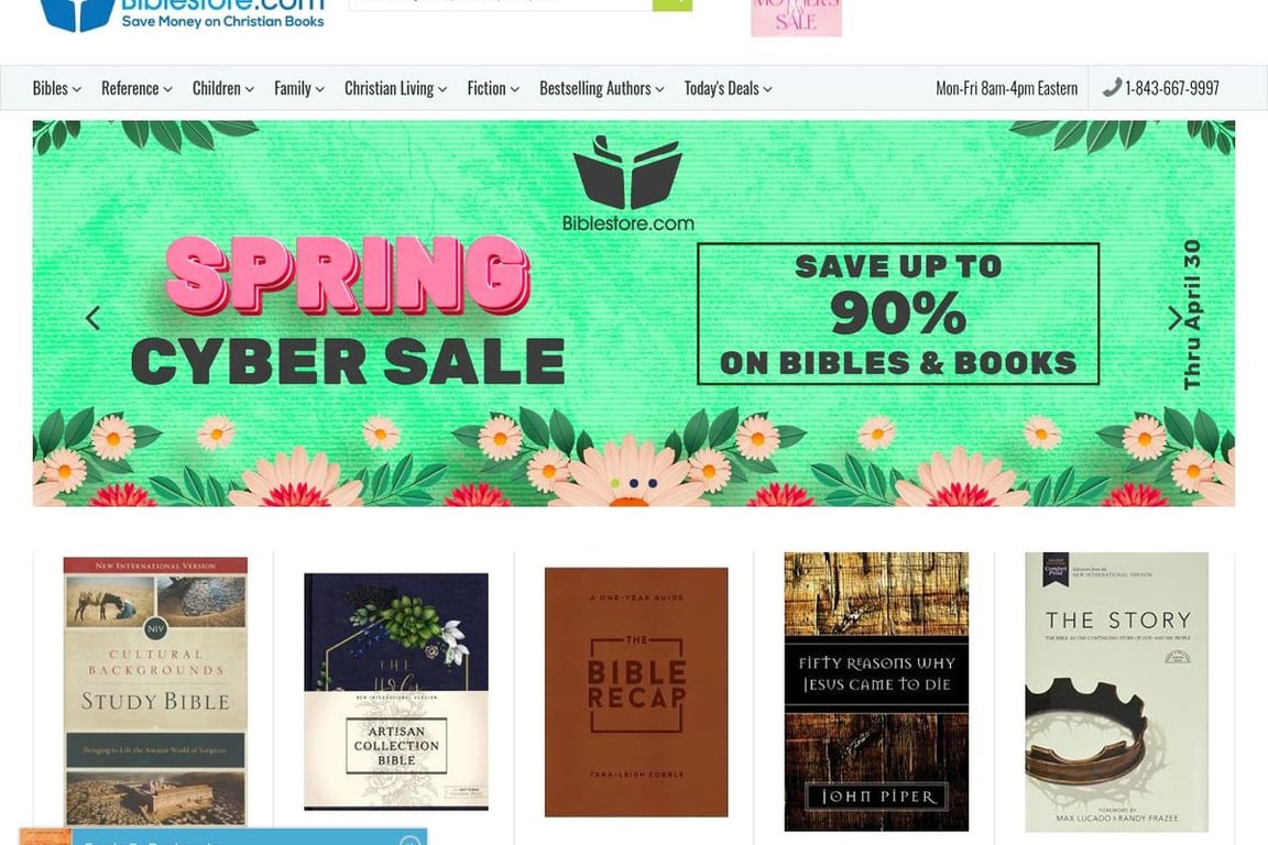 Biblestore.com homepage