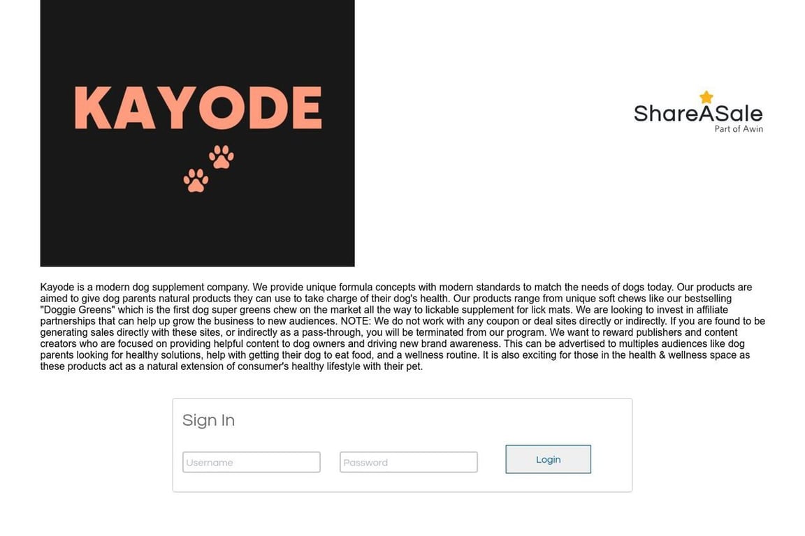 WOOOF affiliate program signup page