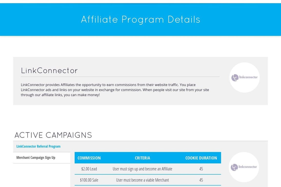 GlobalGolf affiliate program signup page