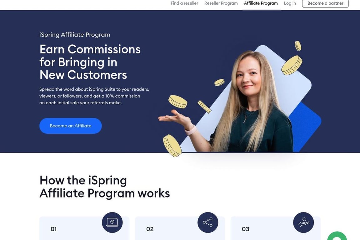 ISpring Suite affiliate program signup page