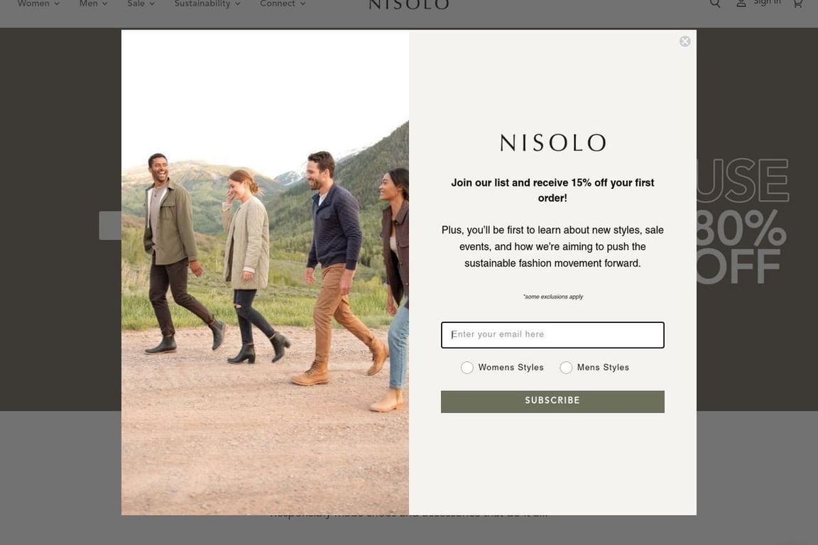 Nisolo homepage