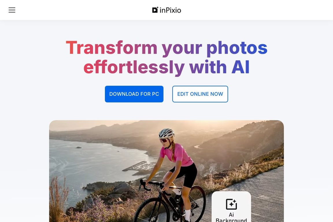 InPixio homepage