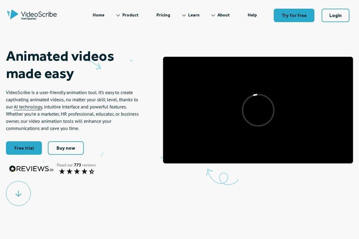 VideoScribe homepage
