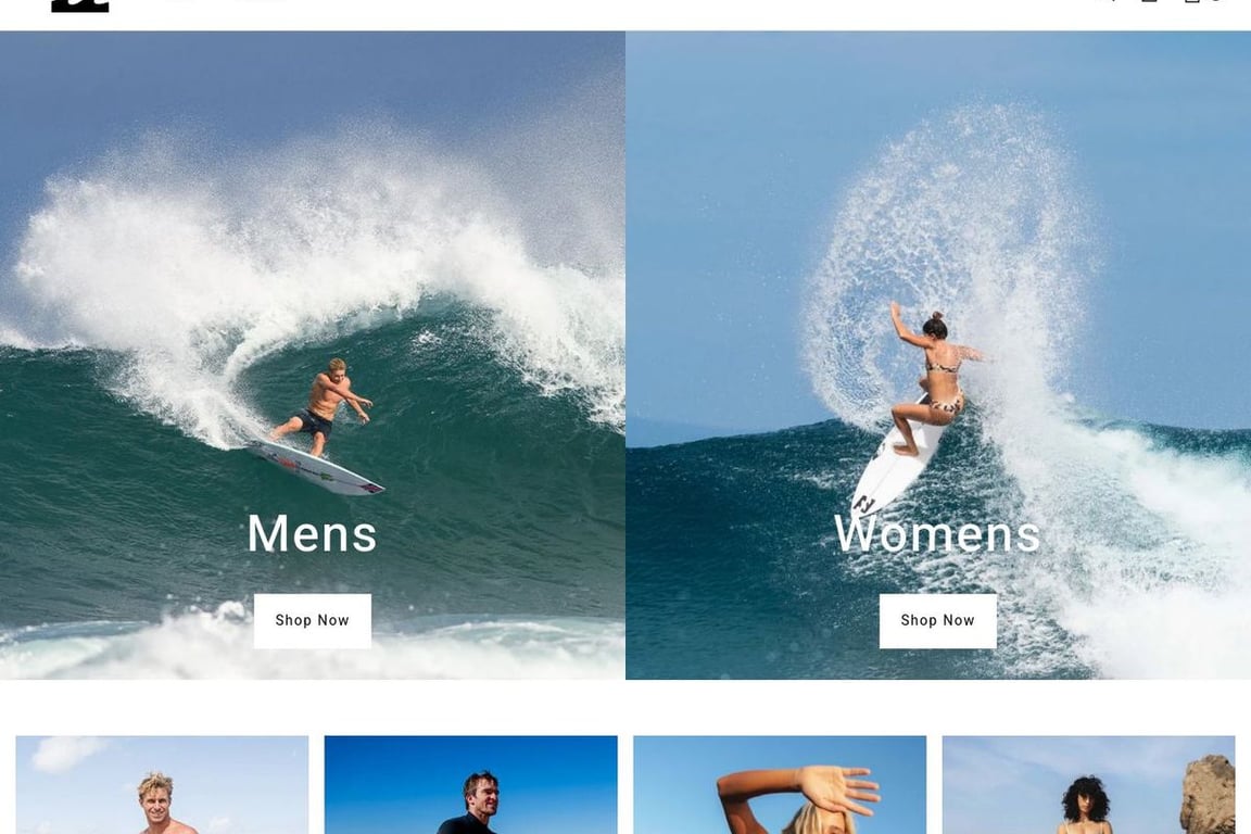 Billabong.com homepage
