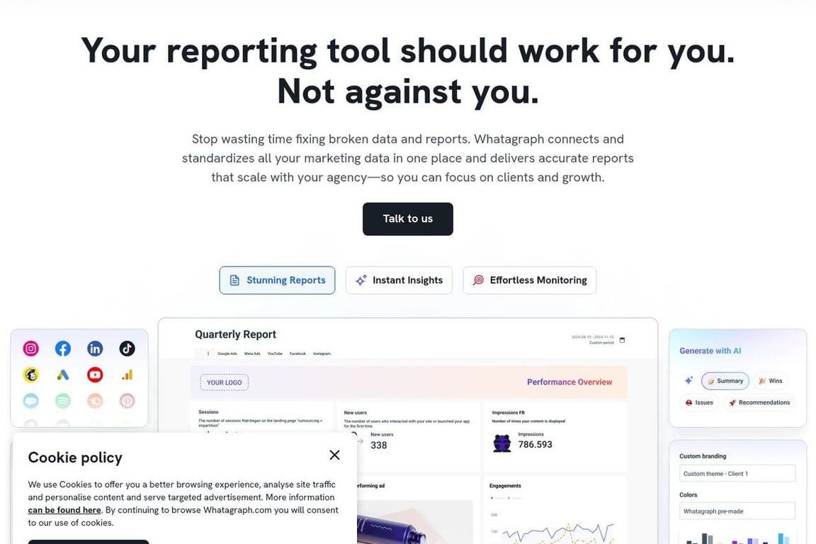 Whatagraph homepage