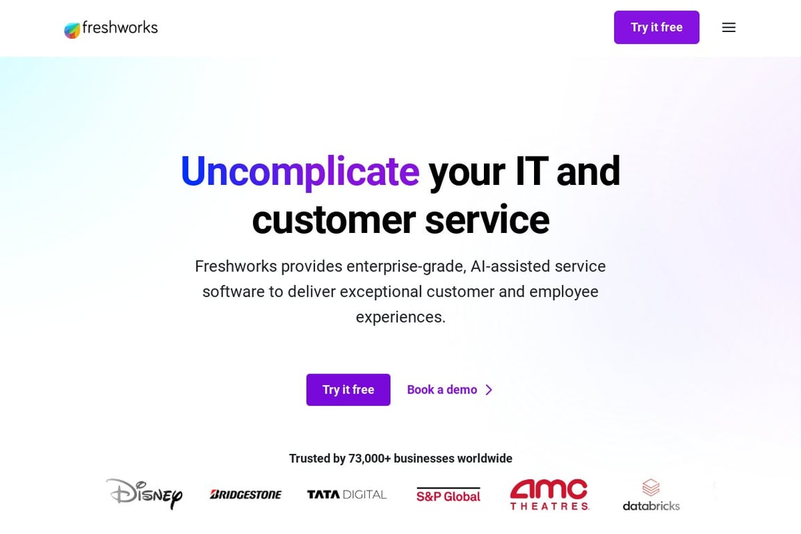 Freshsales CRM homepage
