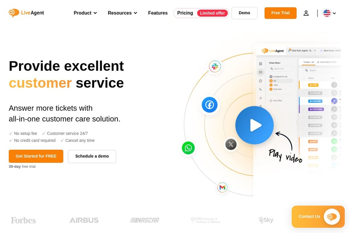 LiveAgent homepage