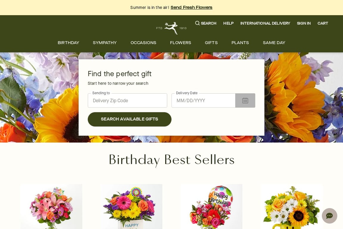 FTD homepage