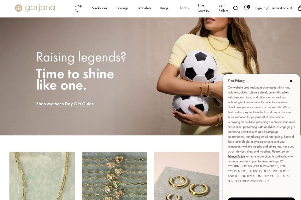 Gorjana homepage