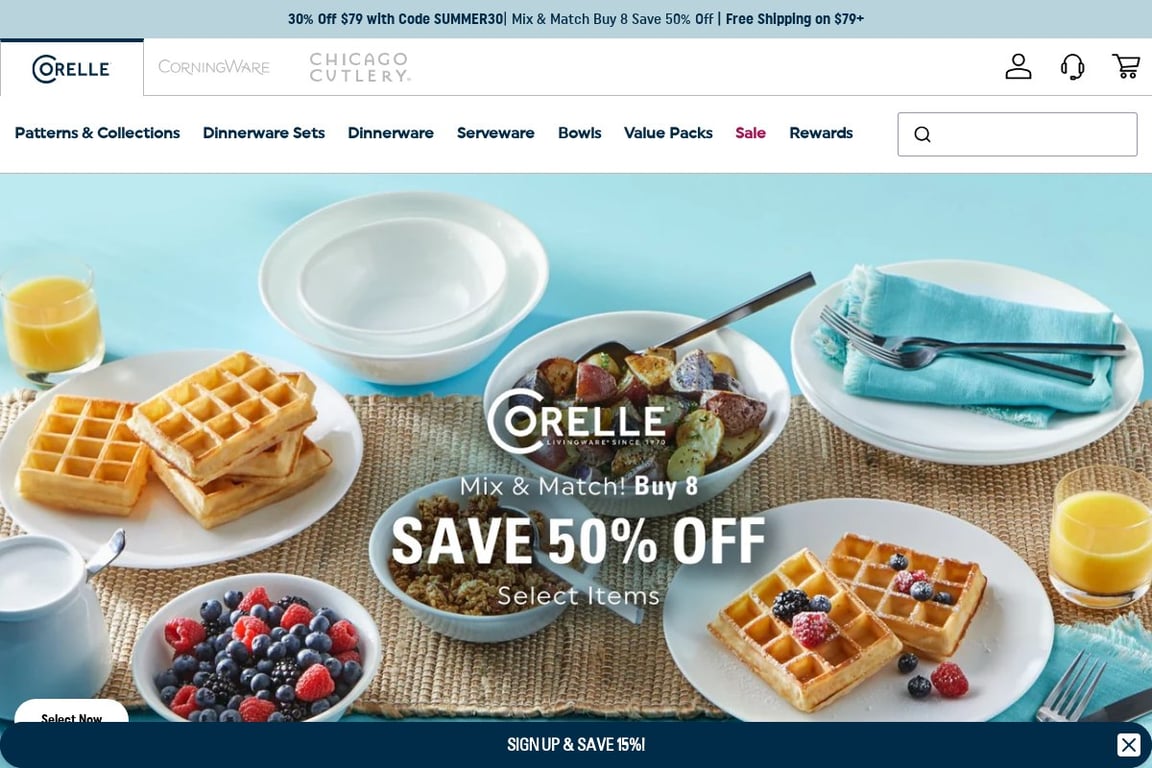 Corelle homepage