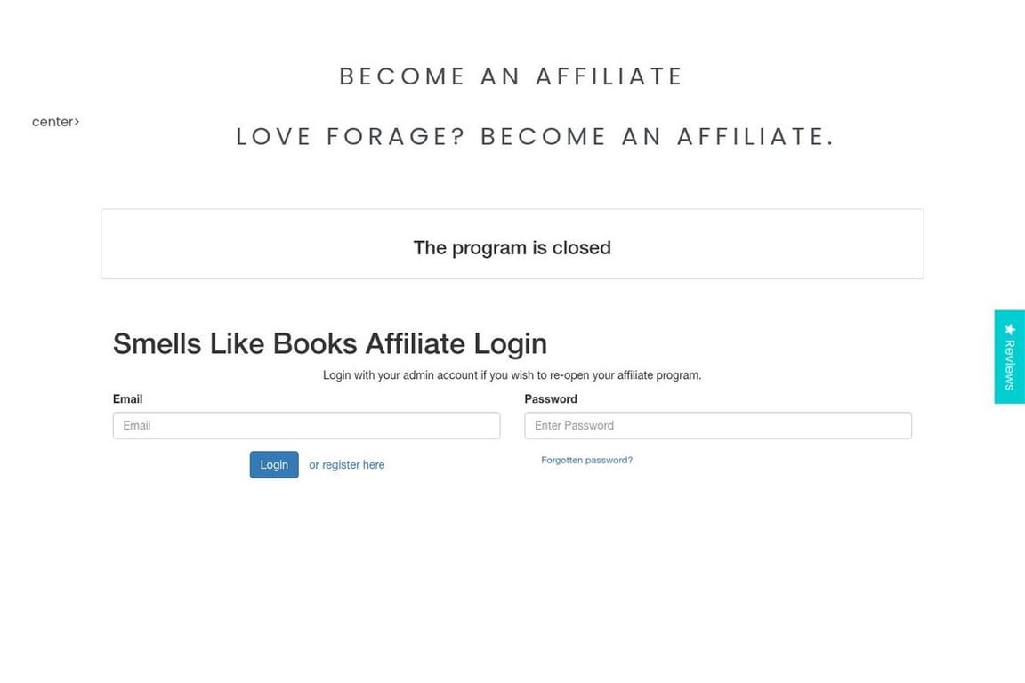 Forage affiliate program signup page