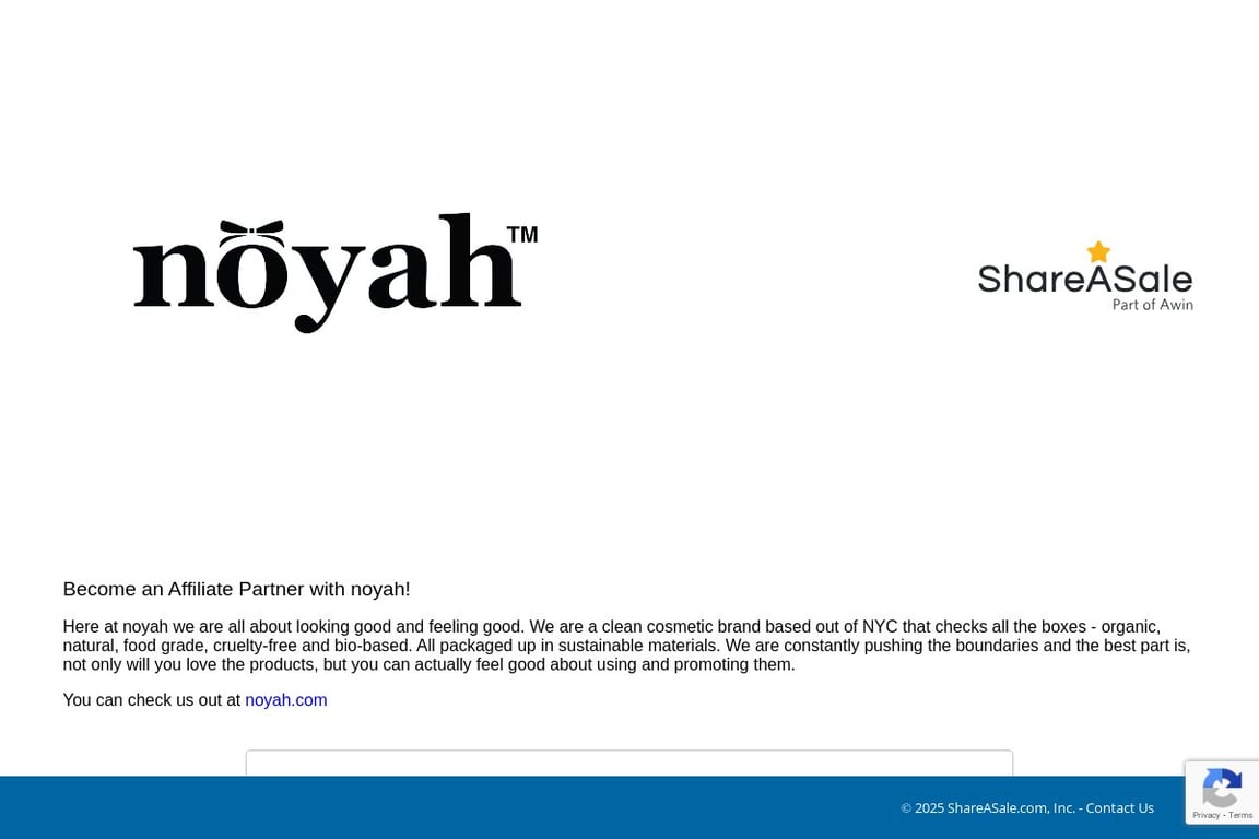 Noyah affiliate program signup page