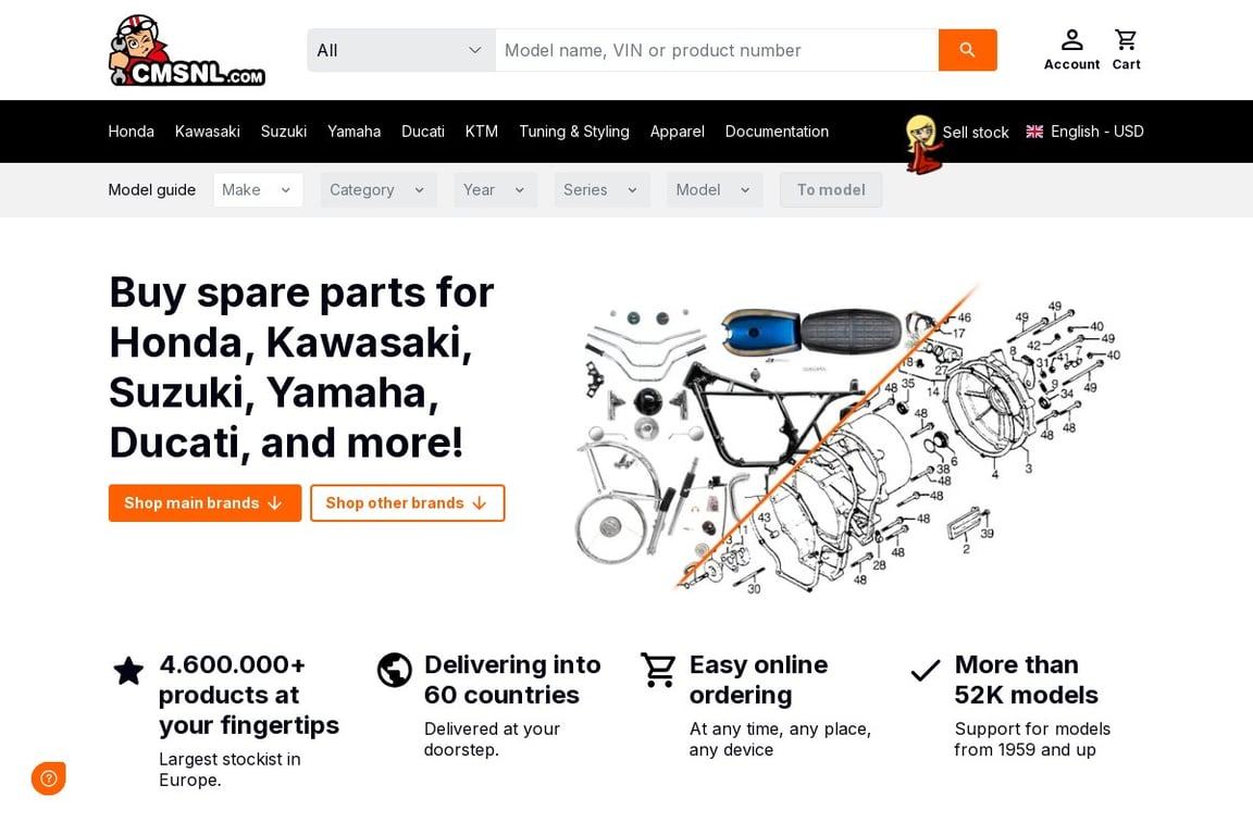 Motorcycle Parts and Accessories homepage