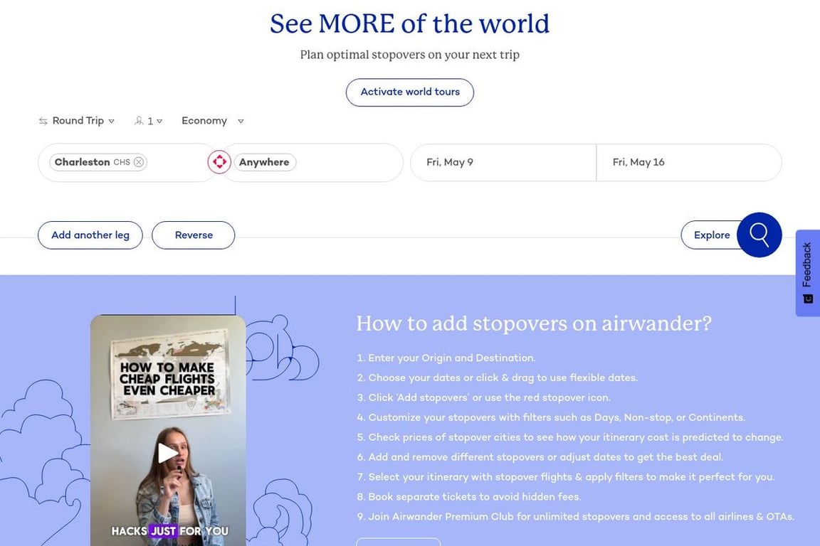 Airwander homepage