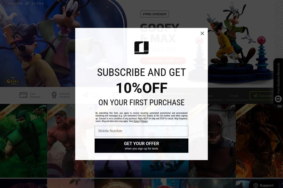 Iron Studios homepage