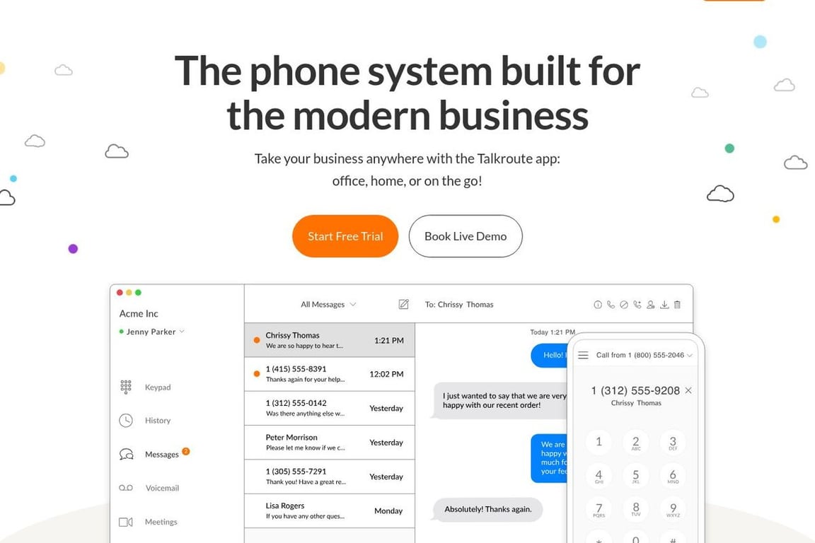 Talkroute homepage