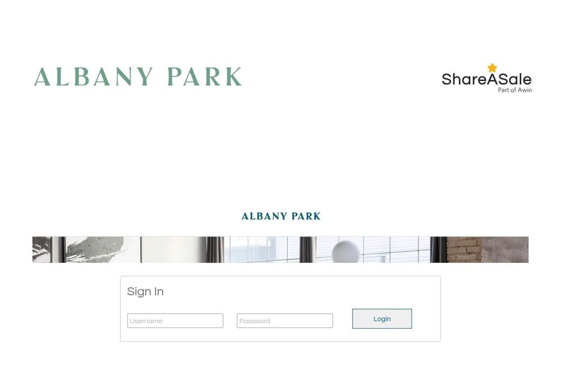 Albany Park affiliate program signup page