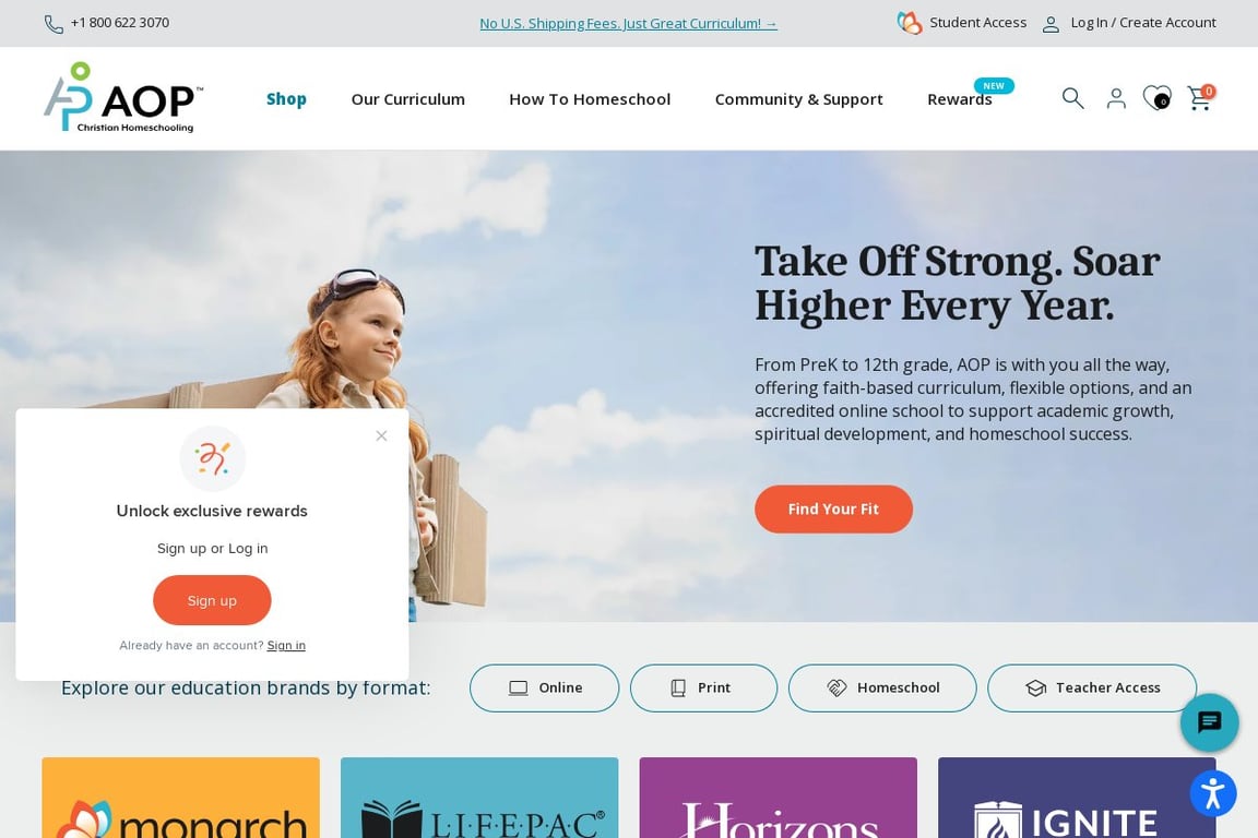 Alpha Omega Publications homepage