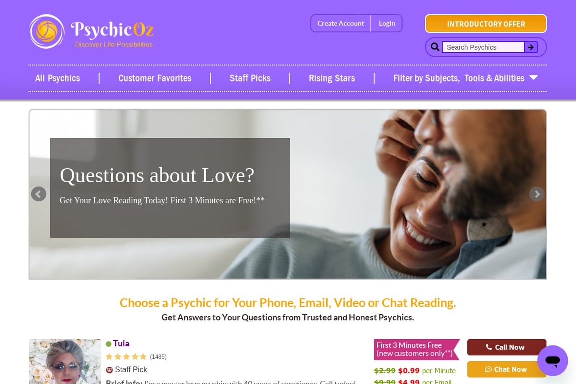 Psychic Oz homepage