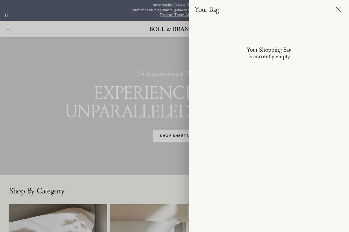 Boll & Branch homepage