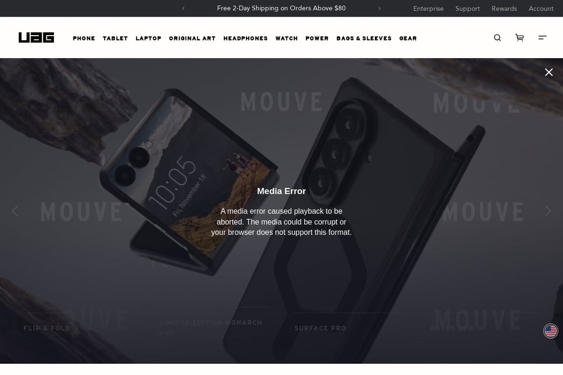 Urban Armor Gear homepage
