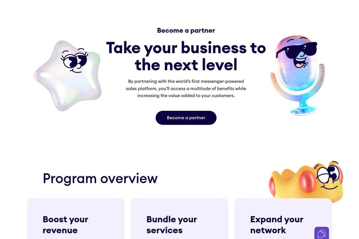 AmoCRM affiliate program signup page
