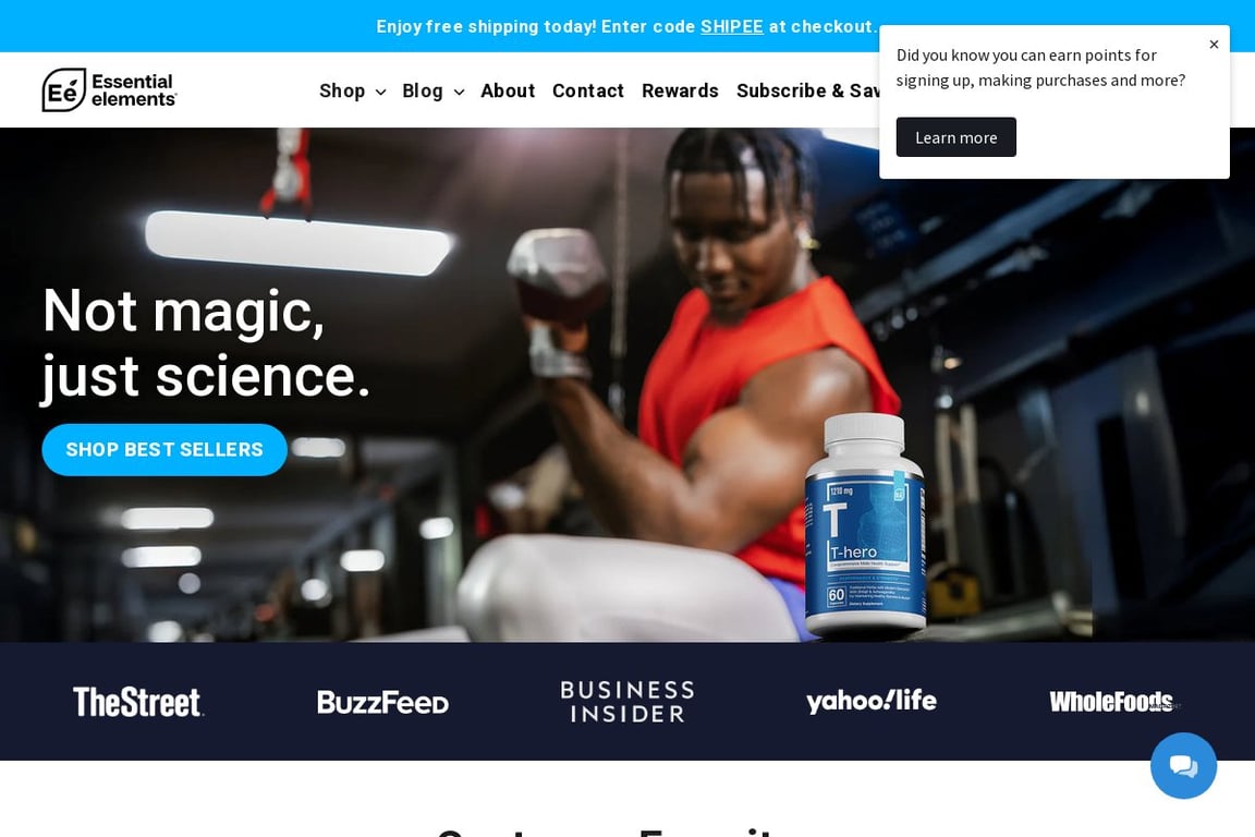 Essential Elements Nutrition homepage