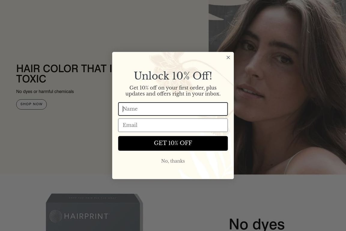 Hairprint homepage