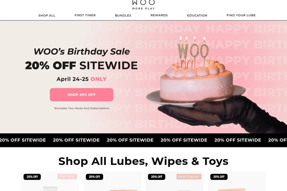 WOO More Play homepage