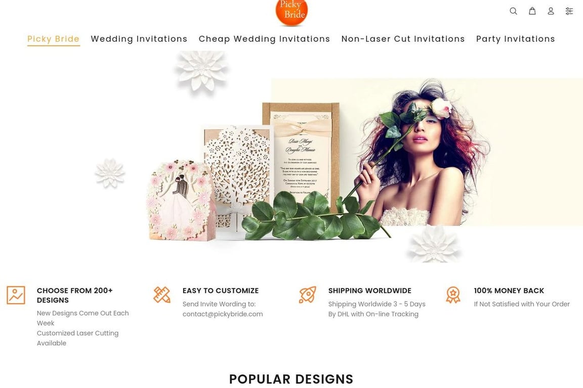 Picky Bride homepage