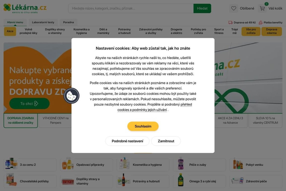 Lekarna.cz homepage
