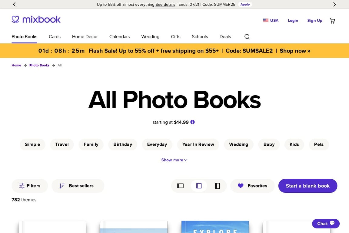 Mixbook homepage