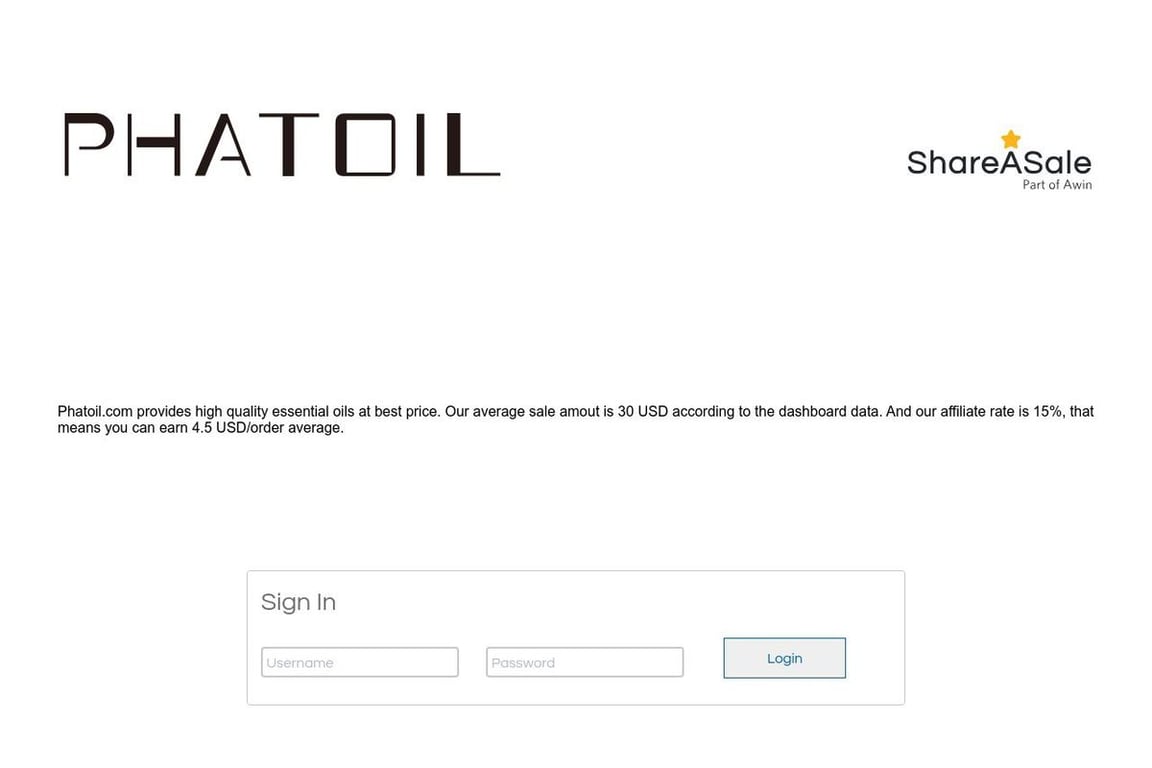Phatoil affiliate program signup page
