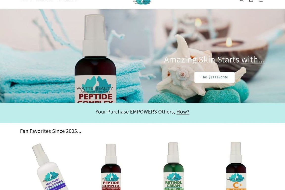 Watts Beauty homepage