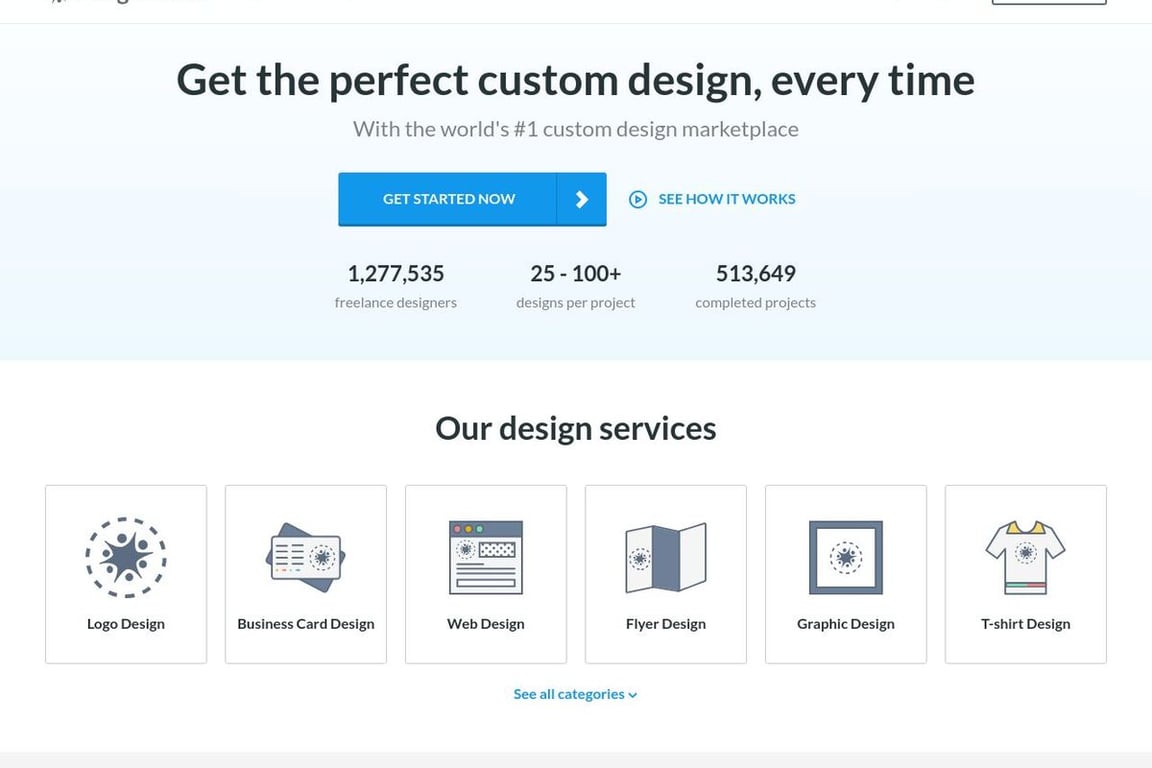 DesignCrowd homepage