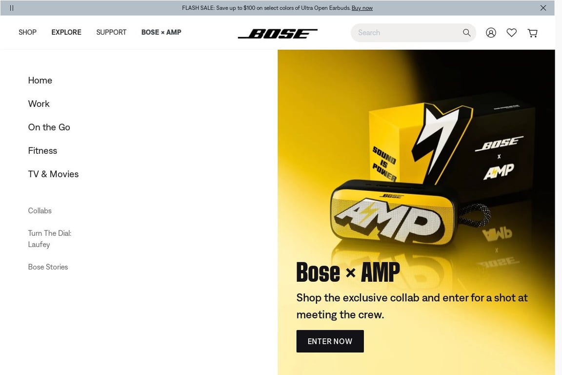 Bose homepage
