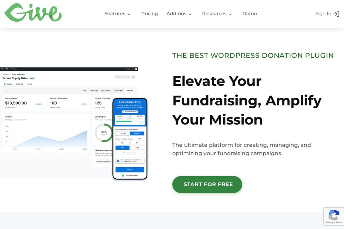 GiveWP homepage
