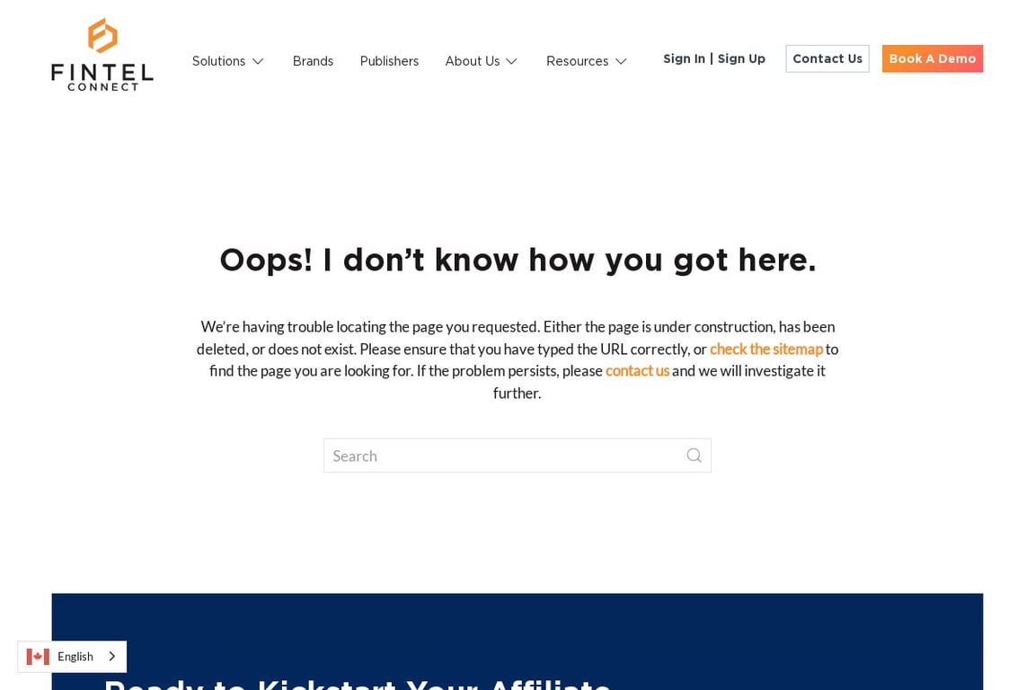 Fintel Connect affiliate program signup page