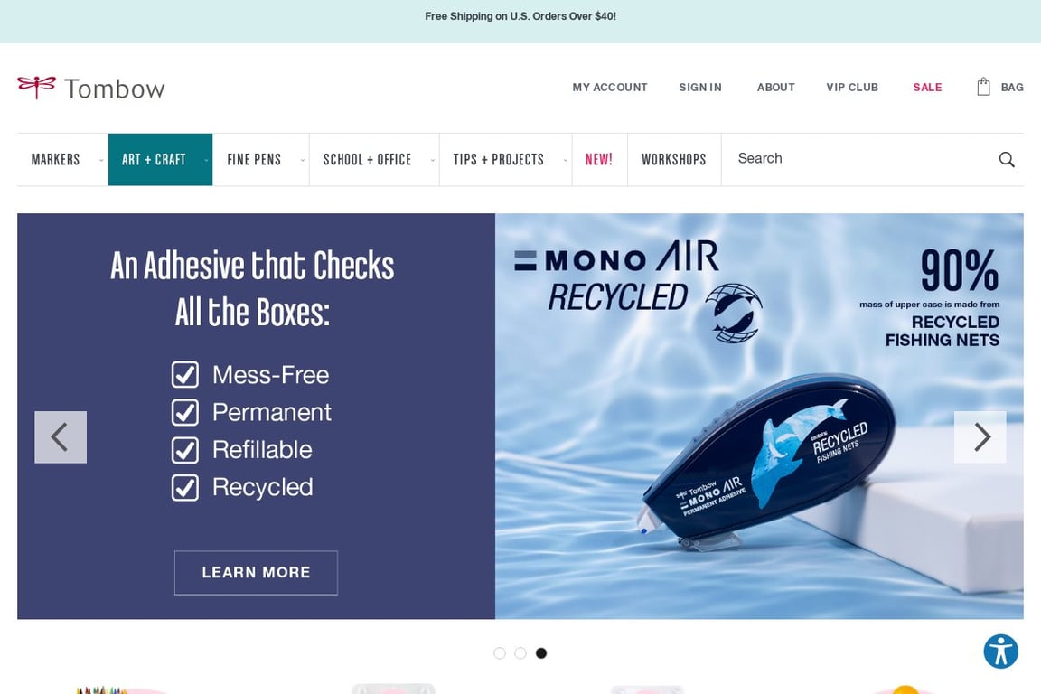 Tombow homepage