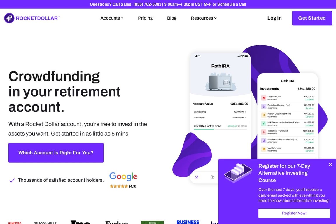 Rocket Dollar homepage